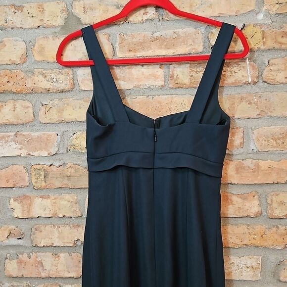 NWT After Six Evergreen Crepe V notched Bodice Maxi gown size 0 - Picture 5 of 12